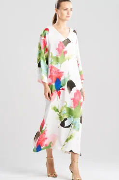 Calypso Printed Charmeuse Caftan