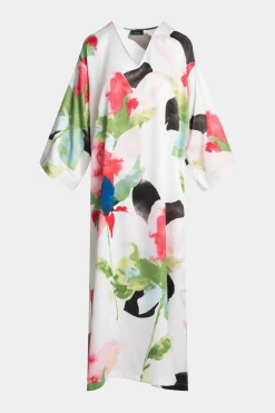 Calypso Printed Charmeuse Caftan