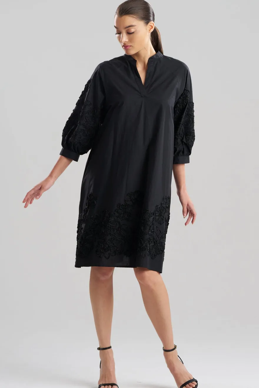 Carnation Embroidery Cotton Voile Dress