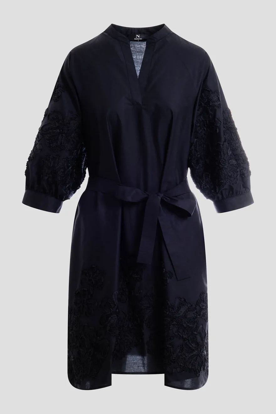 Carnation Embroidery Cotton Voile Dress