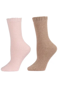 Chenille Solid Crew Socks - 2 Pair Pack