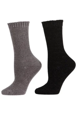 Chenille Solid Crew Socks - 2 Pair Pack