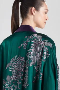 Chinoiserie Embroidery Silk Robe