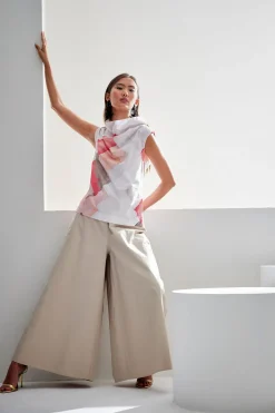 Chiyo Cotton Funnel Neck Top