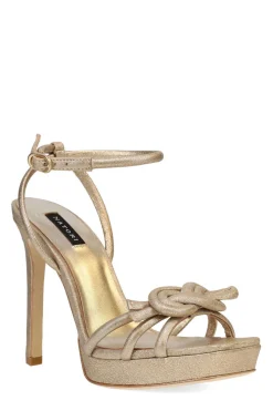 Chizu Suede Knotted Bow Platform Heel