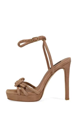 Chizu Suede Knotted Bow Platform Heel