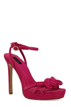 Chizu Suede Knotted Bow Platform Heel