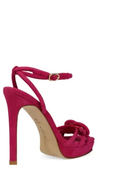 Chizu Suede Knotted Bow Platform Heel