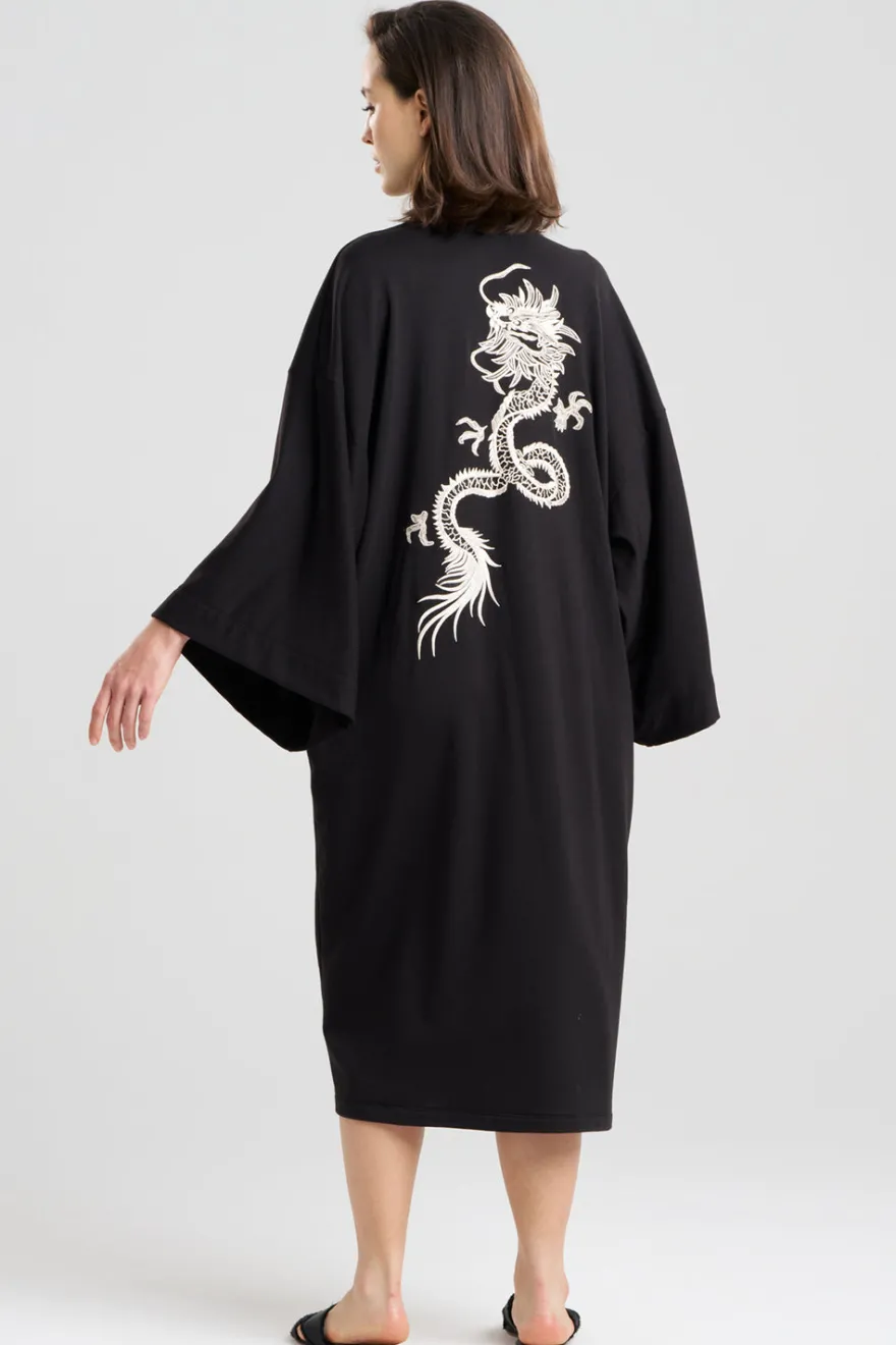 Cocoon Brushed French Terry Dragon Embroidered Robe