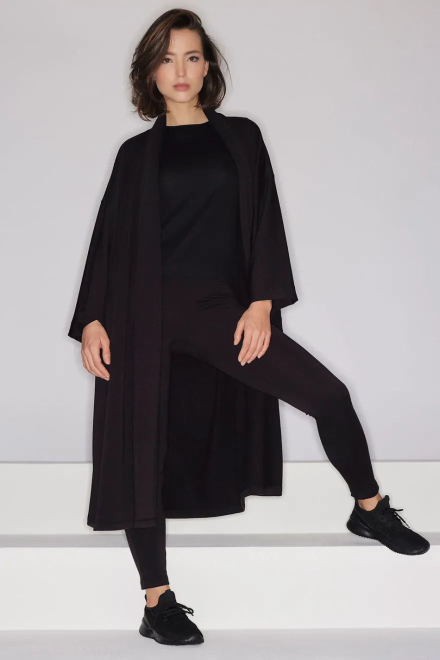 Cocoon Brushed French Terry Dragon Embroidered Robe