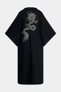 Cocoon Brushed French Terry Dragon Embroidered Robe