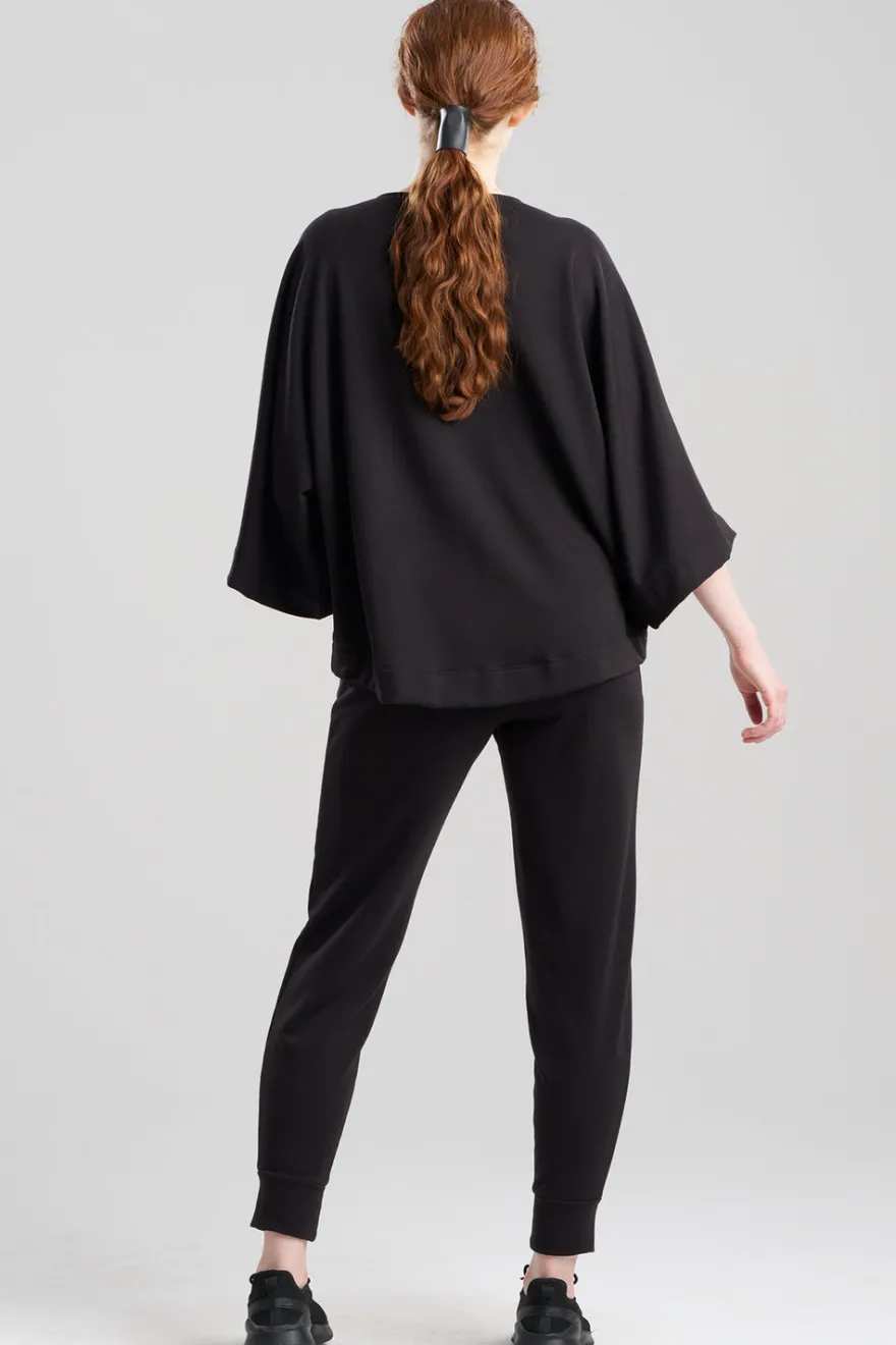 Cocoon Brushed French Terry Dragon Embroidered Kimono Top