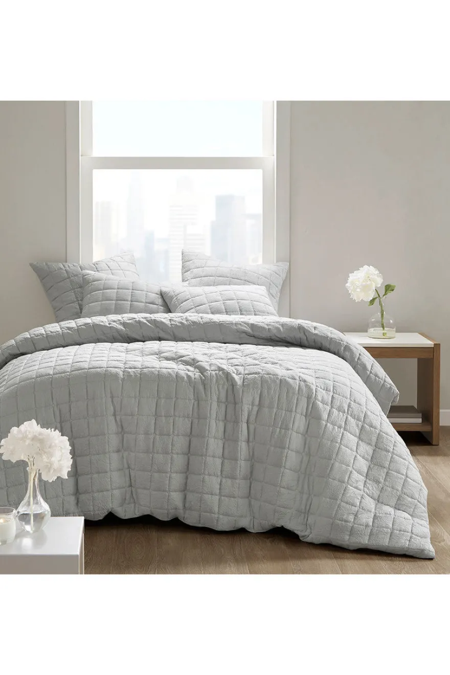 Cocoon Quilt Top Grey Comforter Mini Set