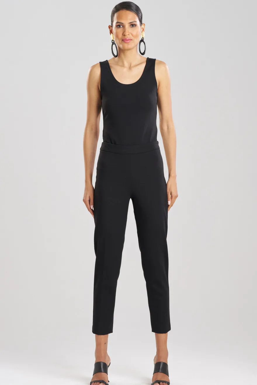 Compact Knit Side Zip Ankle Pants