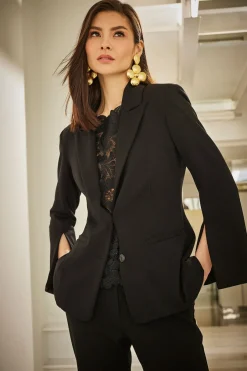Compact Knit Two Button Lapel Blazer