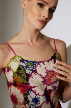 Cote D'Azur Embroidered Lace Slip Dress