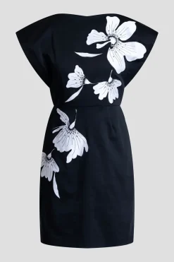 Cotton Chino Embroidered Mini Dress