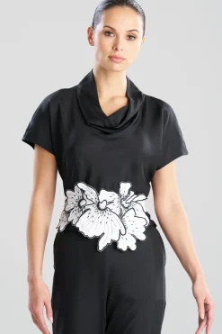 Cotton Chino Embroidered Floral Obi Belt