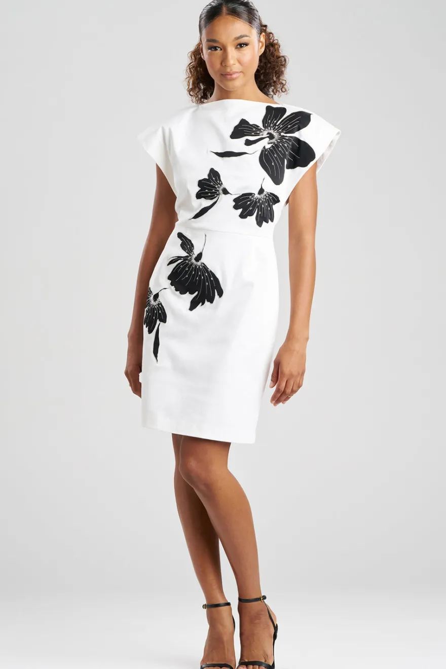 Cotton Chino Embroidered Mini Dress