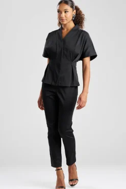 Cotton Chino Pleated Cap Sleeve Jacket
