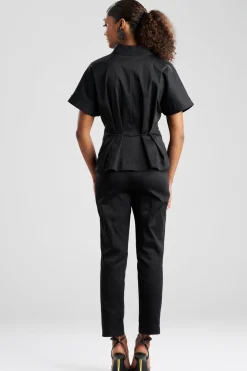 Cotton Chino Pleated Cap Sleeve Jacket