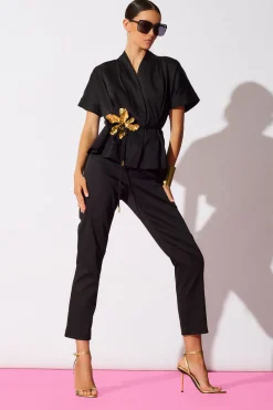Cotton Chino Pleated Cap Sleeve Jacket