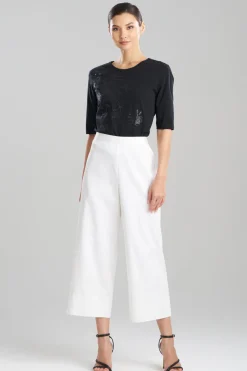 Cotton Chino Pull On Cropped Pants