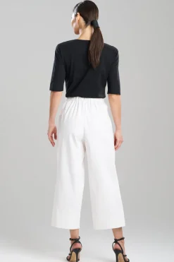 Cotton Chino Pull On Cropped Pants