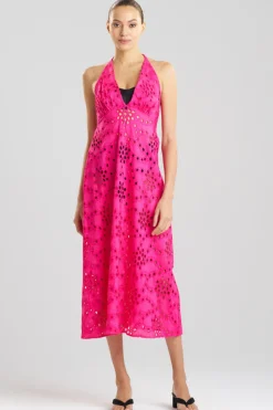 Cotton Eyelet Halter Dress