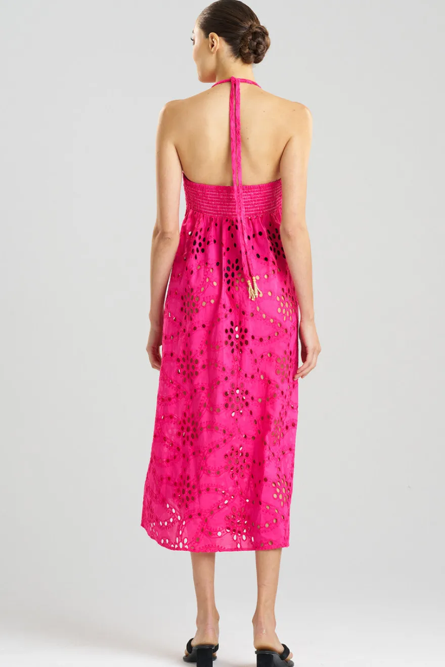 Cotton Eyelet Halter Dress
