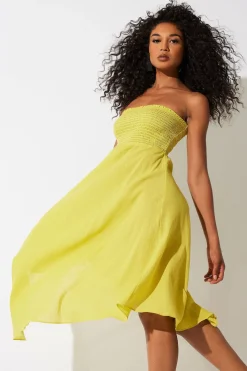 Cotton Gauze Bandeau Dress