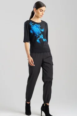 Cotton Jersey Embroidered Floral T-Shirt