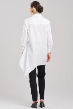 Cotton Poplin Asymmetrical Flounce Shirt