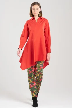 Cotton Poplin Asymmetrical Flounce Shirt