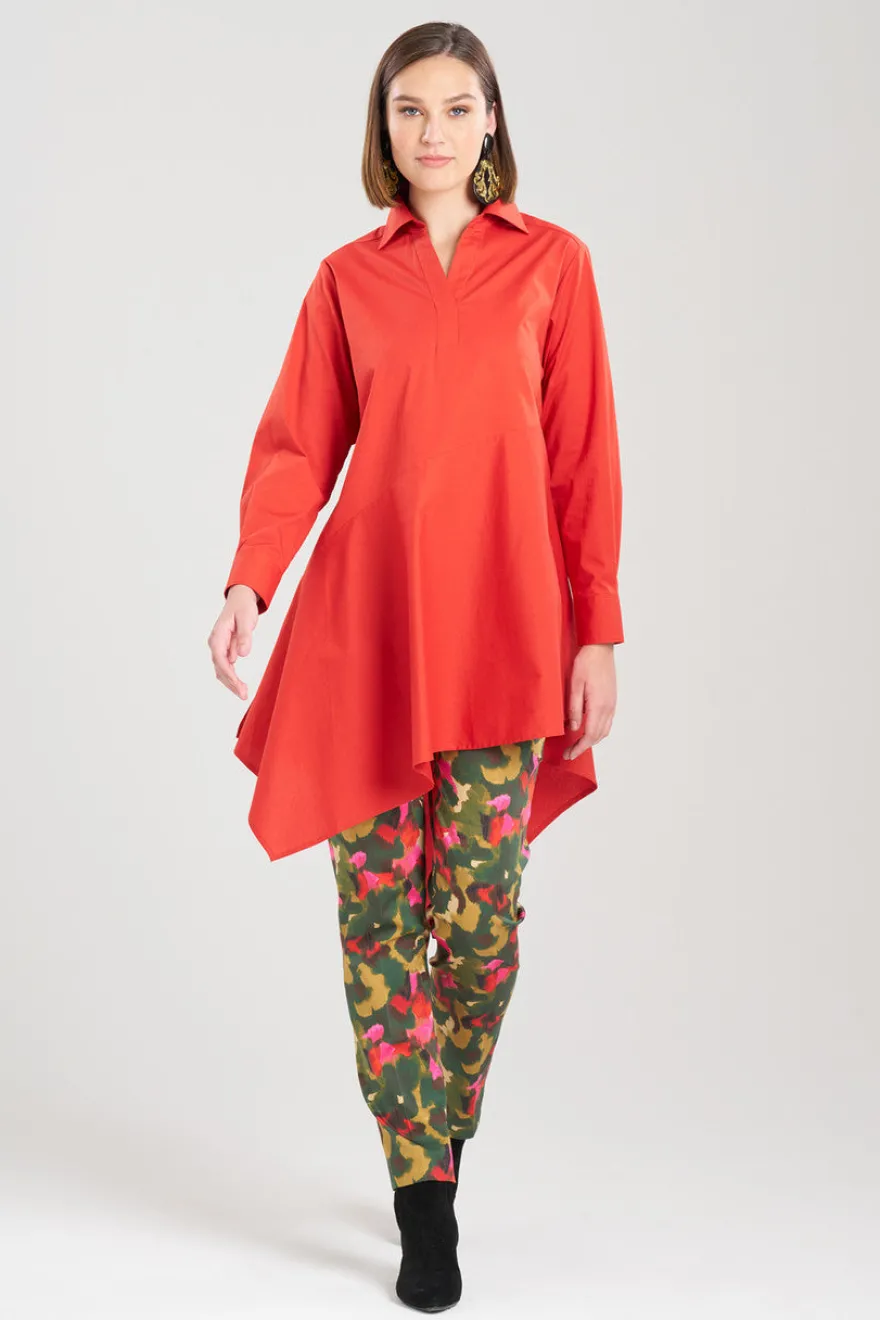 Cotton Poplin Asymmetrical Flounce Shirt