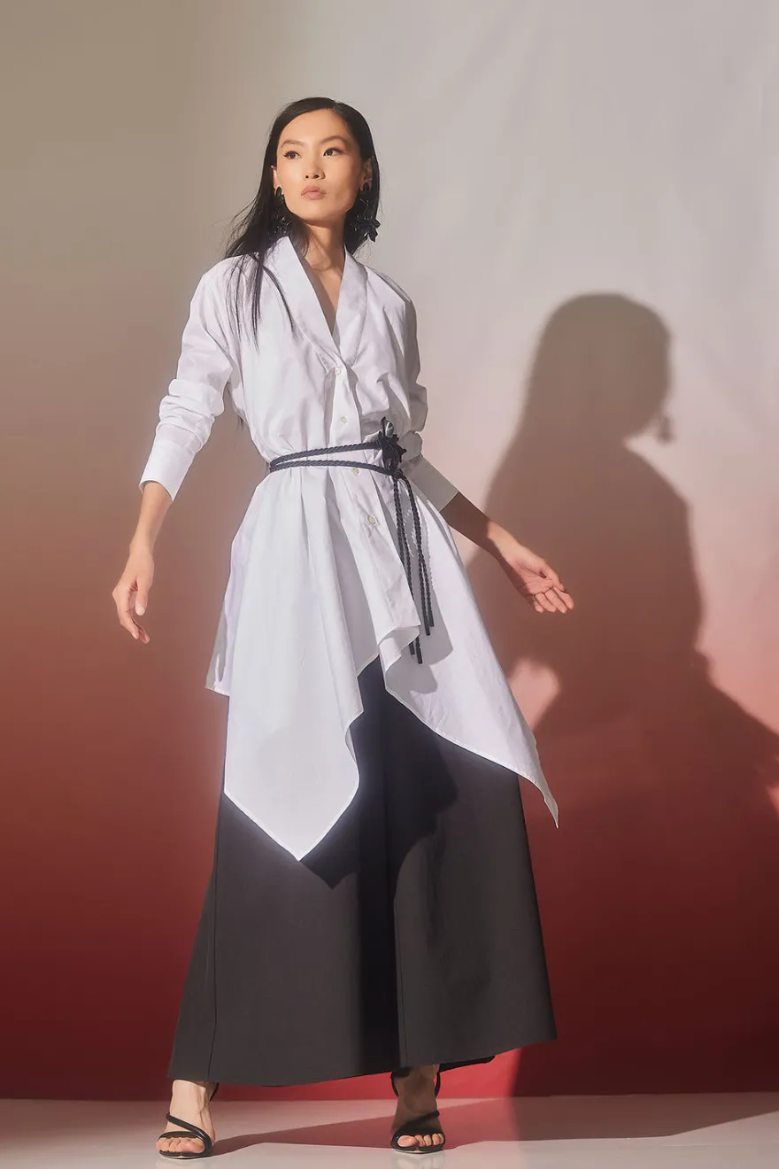 Cotton Poplin Handkerchief Tunic