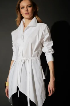 Cotton Poplin Handkerchief Hem Shirt