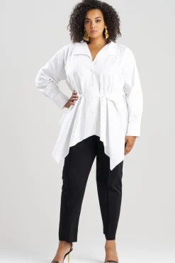Cotton Poplin Handkerchief Hem Shirt