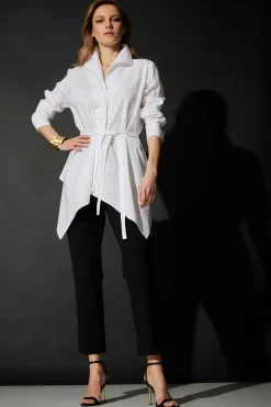 Cotton Poplin Handkerchief Hem Shirt
