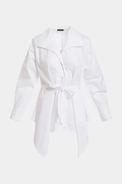 Cotton Poplin Handkerchief Hem Shirt