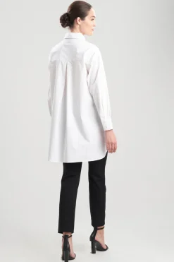 Cotton Poplin Oversized Half Placket Shirt