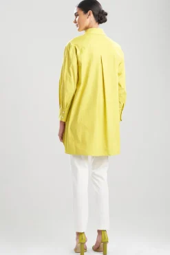 Cotton Poplin Oversized Half Placket Shirt