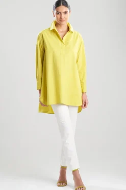 Cotton Poplin Oversized Half Placket Shirt
