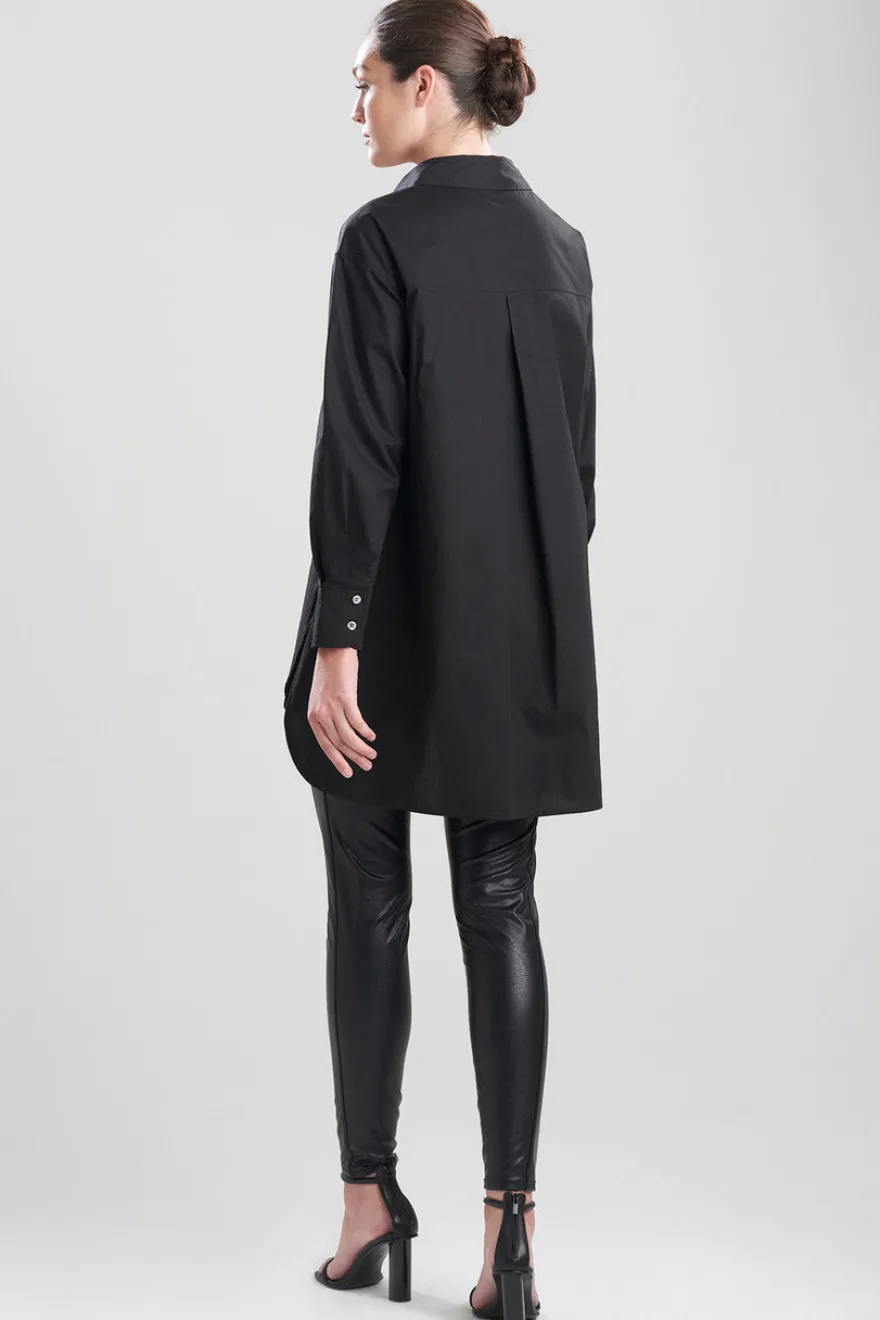 Cotton Poplin Oversized Half Placket Shirt