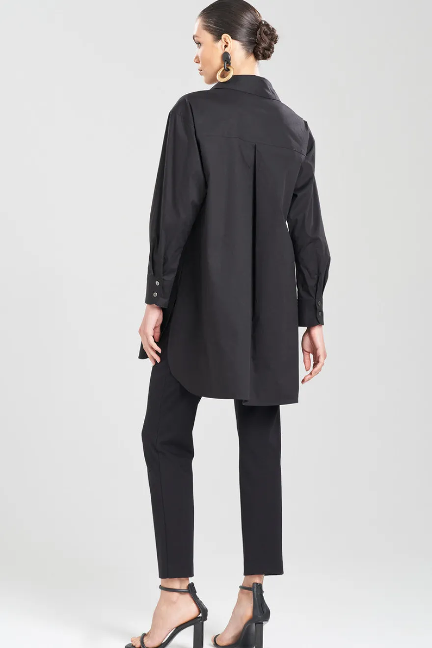 Cotton Poplin Oversized Half Placket Shirt