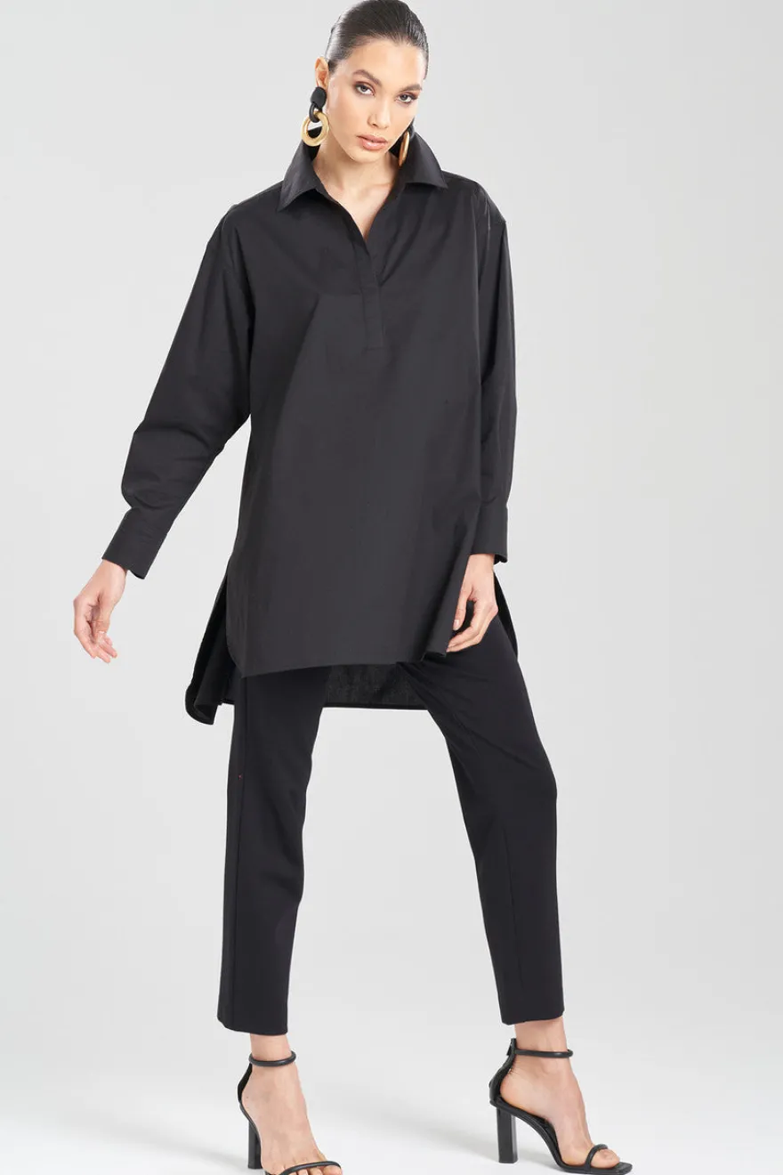 Cotton Poplin Oversized Half Placket Shirt