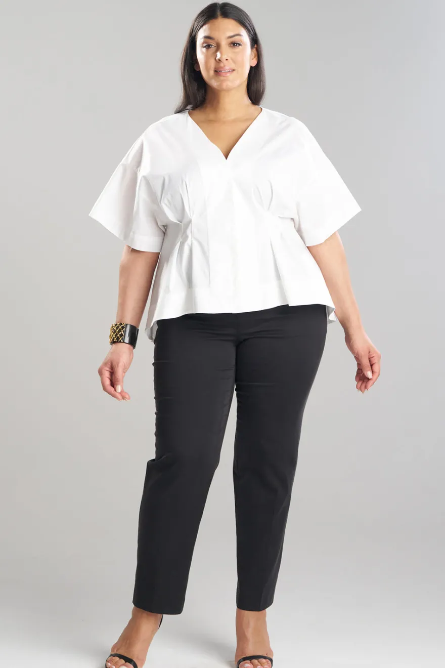 Cotton Poplin Pleated Back Cocoon Shirt