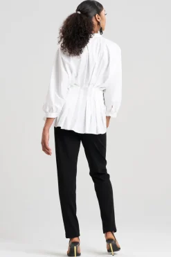 Cotton Poplin Pleated Shirt