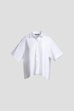 Cotton Poplin Short Sleeve Trapeze Shirt