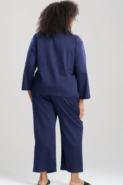 Cotton Sateen Embroidered Essentials Notch PJ